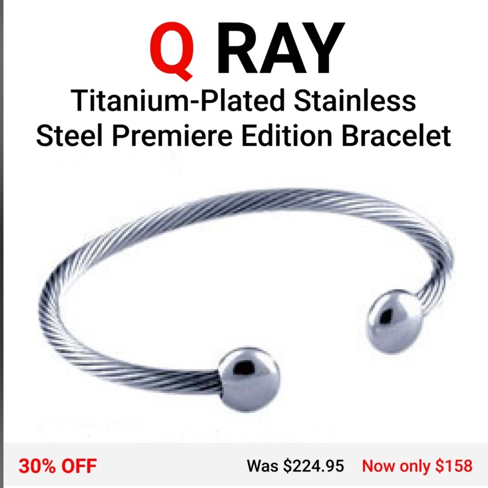 Q Ray - Deluxe Series - Silver Plated Deluxe Cuff Bracelet (Q391) Q-Ray Qray